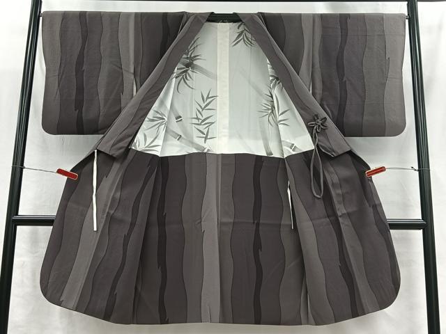 平和屋着物＃道中着　ろうけつ染　霞文　ロング丈　正絹　逸品　CABI9326ua