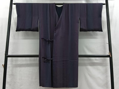 平和屋着物＃道中着　リバーシブル　霞文　暈し染め　ロング丈　正絹　逸品　CABI9328ua