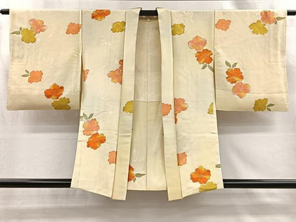 平和屋着物＃羽織　地紋起こし　舞花文　正絹　逸品　CABI9329ua