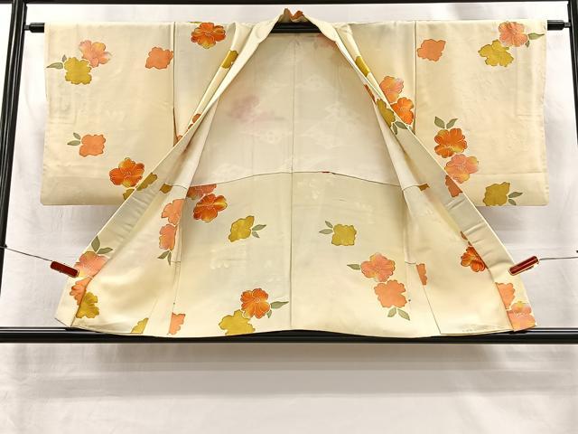 平和屋着物＃羽織　地紋起こし　舞花文　正絹　逸品　CABI9329ua