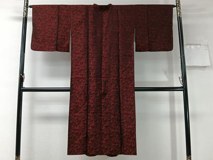 平和屋着物＃道行コート　雨コート　草花文　ロング丈　CABI9333ua