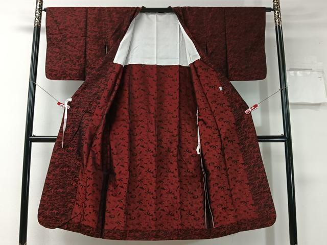平和屋着物＃道行コート　雨コート　草花文　ロング丈　CABI9333ua