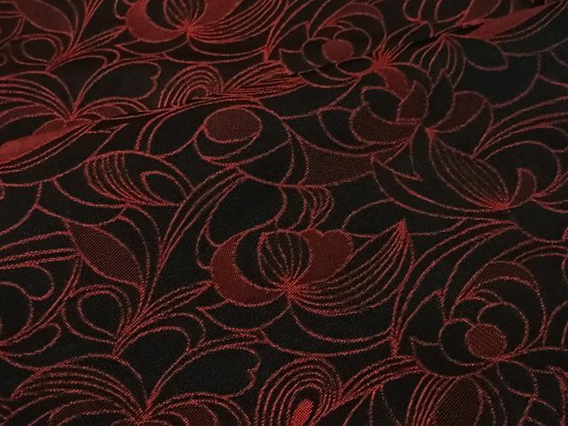 平和屋着物＃道行コート　雨コート　草花文　ロング丈　CABI9333ua