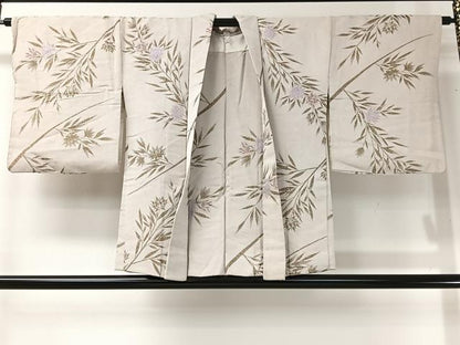 平和屋着物＃羽織　寿光織　草花文　金糸　正絹　逸品　CABI9334ua