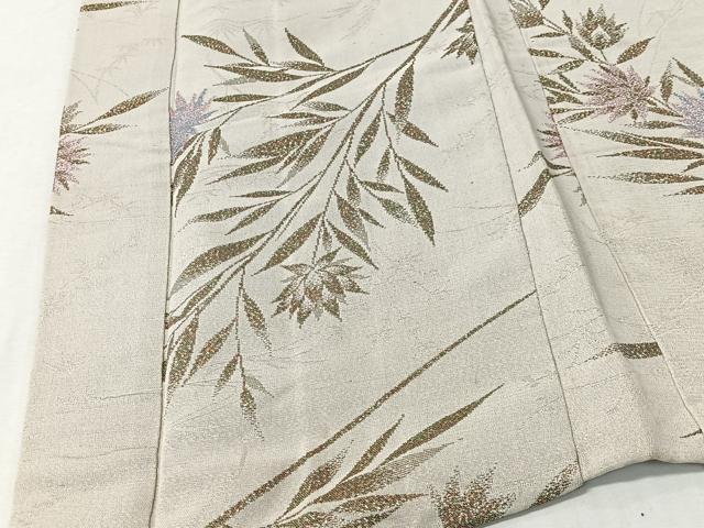 平和屋着物＃羽織　寿光織　草花文　金糸　正絹　逸品　CABI9334ua
