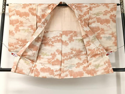 平和屋着物＃羽織　寿光織　雲取り文　金糸　正絹　逸品　CABI9335ua