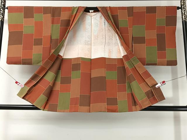 平和屋着物＃羽織　格子　正絹　逸品　未使用　CABI9338ua