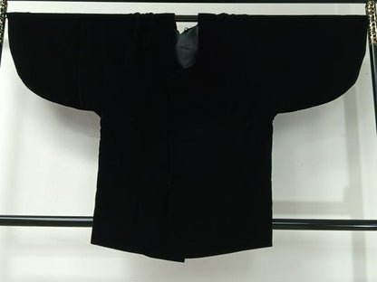 平和屋着物＃和装コート　ベロア　黒地　CABI9342ua