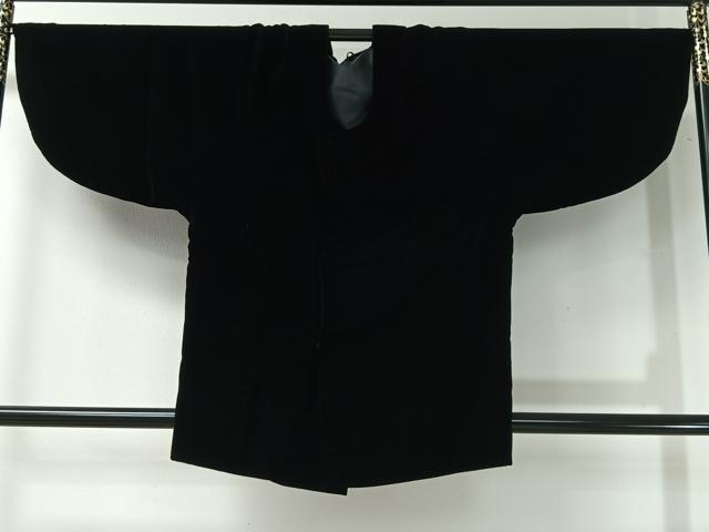 平和屋着物＃和装コート　ベロア　黒地　CABI9342ua