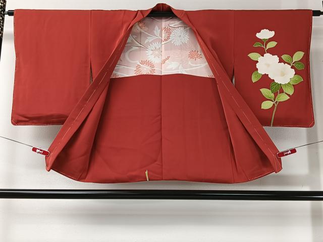 平和屋着物＃中国三大刺繍　羽織　相良刺繍　椿　正絹　逸品　未使用　CABI9343ua
