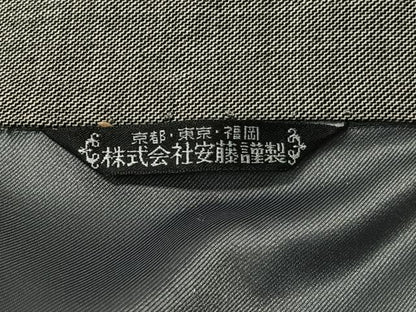 平和屋着物＃男性　和装コート　角袖　色無地　鉛色　ロング丈　正絹　逸品　CABI9344ua