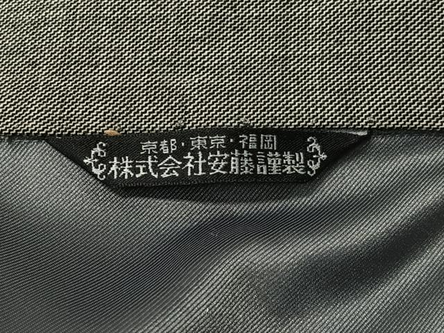 平和屋着物＃男性　和装コート　角袖　色無地　鉛色　ロング丈　正絹　逸品　CABI9344ua