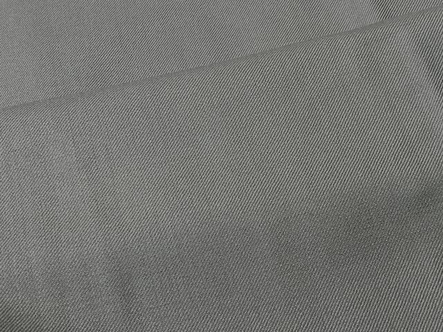 平和屋着物＃男性　和装コート　角袖　色無地　灰色　ロング丈　正絹　逸品　CABI9345ua