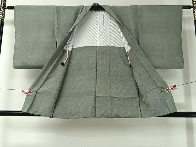 平和屋着物＃羽織　江戸小紋　万筋　高麗納戸色×絹鼠色　正絹　逸品　CABI9346ua
