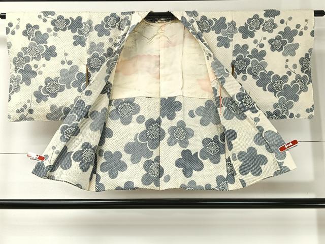 平和屋着物＃名門　藤娘きぬたや・総絞り　羽織　舞梅文　正絹　逸品　CABI9347ua
