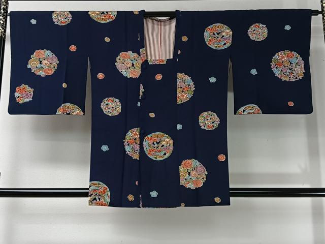 平和屋着物＃道行コート　花丸文　正絹　逸品　CABI9351ua