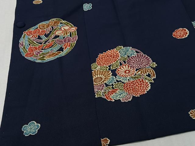 平和屋着物＃道行コート　花丸文　正絹　逸品　CABI9351ua