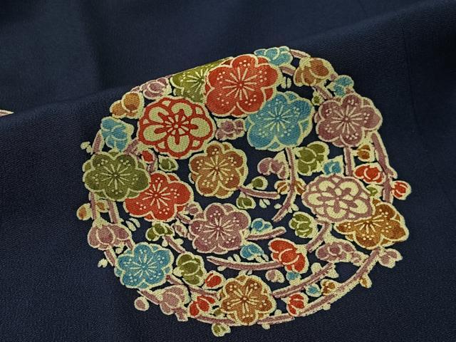 平和屋着物＃道行コート　花丸文　正絹　逸品　CABI9351ua
