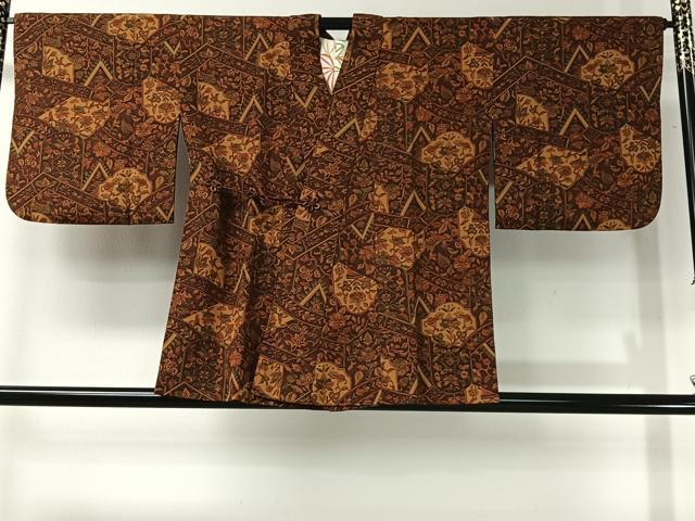 平和屋着物＃道中着　更紗花唐草文　正絹　逸品　CABI9353ua