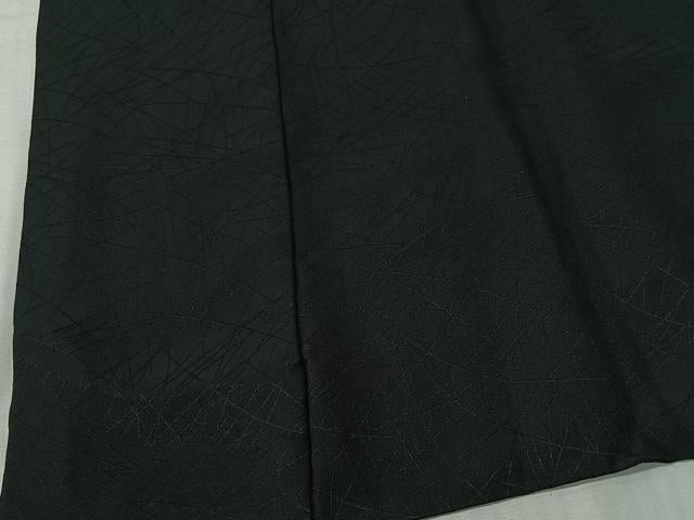 平和屋着物＃道中着　芝草地紋　黒地　正絹　逸品　CABI9357ua