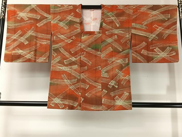 平和屋着物＃道行コート　紬地　霞文　暈し染め　正絹　逸品　CABI9358ua