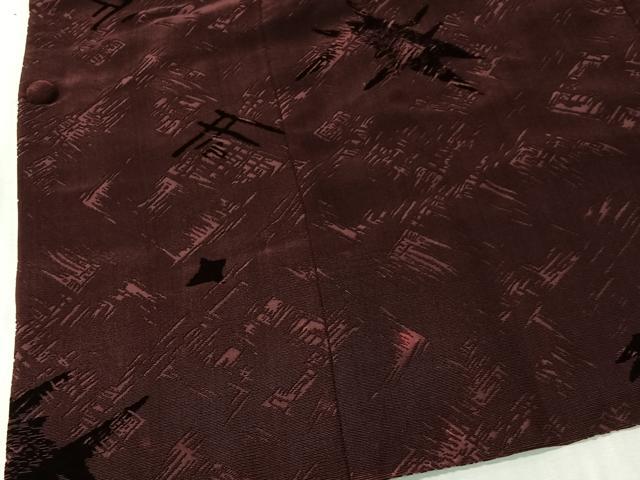 平和屋着物＃道行コート　輪奈ビロード　幾何学文　正絹　逸品　CABI9359ua