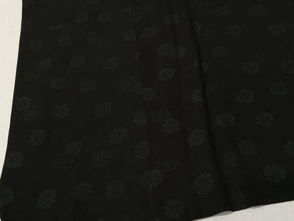 平和屋着物＃道行コート　舞花文　黒地　正絹　逸品　CABI9360ua