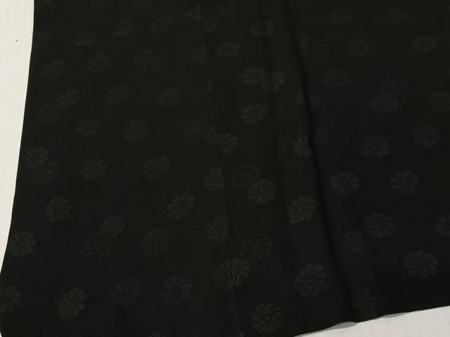 平和屋着物＃道行コート　舞花文　黒地　正絹　逸品　CABI9360ua
