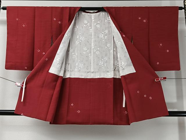 平和屋着物＃道行コート　絞り　舞花地紋　正絹　逸品　CABI9361ua
