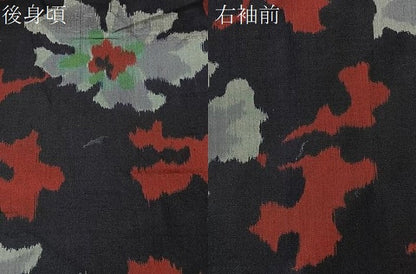 平和屋着物＃アンティーク　大正ロマン　長羽織　銘仙　舞花文　正絹　逸品　CABI9367ua