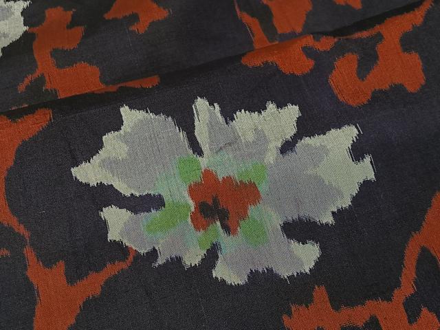 平和屋着物＃アンティーク　大正ロマン　長羽織　銘仙　舞花文　正絹　逸品　CABI9367ua
