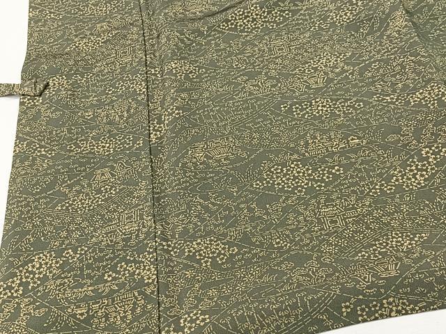 平和屋着物＃道中着　風景文　正絹　逸品　CABI9368ua