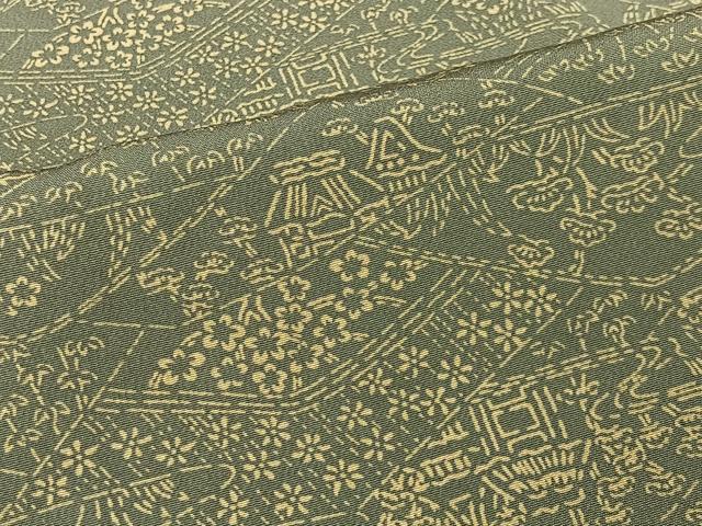 平和屋着物＃道中着　風景文　正絹　逸品　CABI9368ua