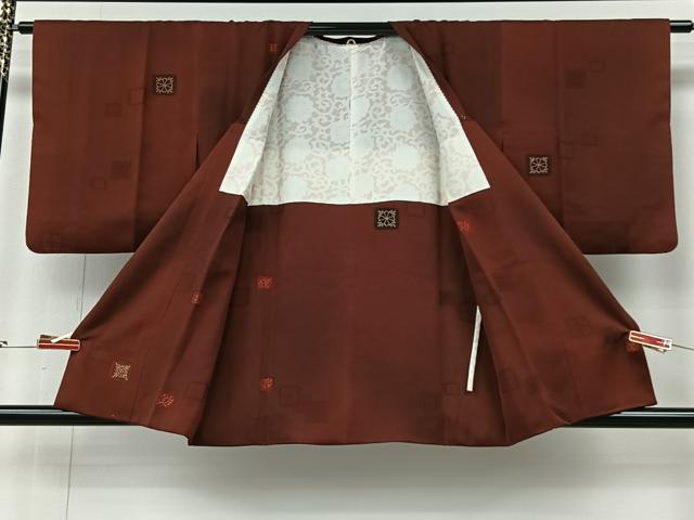平和屋着物＃道行コート　地紋起こし　色紙花文　暈し染め　正絹　逸品　CABI9376ua