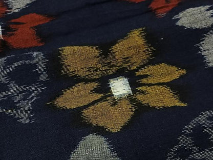 平和屋着物＃久留米絣　道中着　単衣　草花文　ロング丈　綿　逸品　CABI9381ua