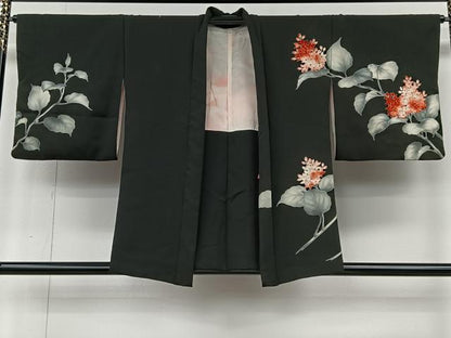 平和屋着物＃羽織　草花文　暈し染め　金彩　正絹　逸品　CABI9385ua