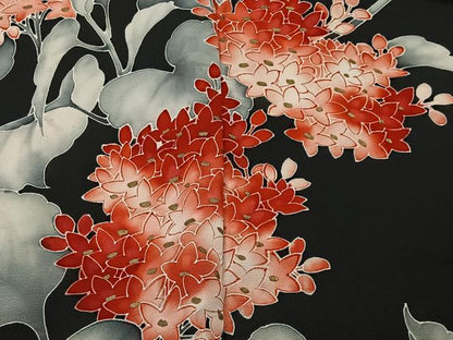 平和屋着物＃羽織　草花文　暈し染め　金彩　正絹　逸品　CABI9385ua