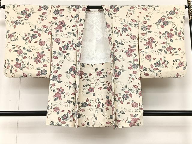 平和屋着物＃羽織　草花文　正絹　逸品　CABI9395ua