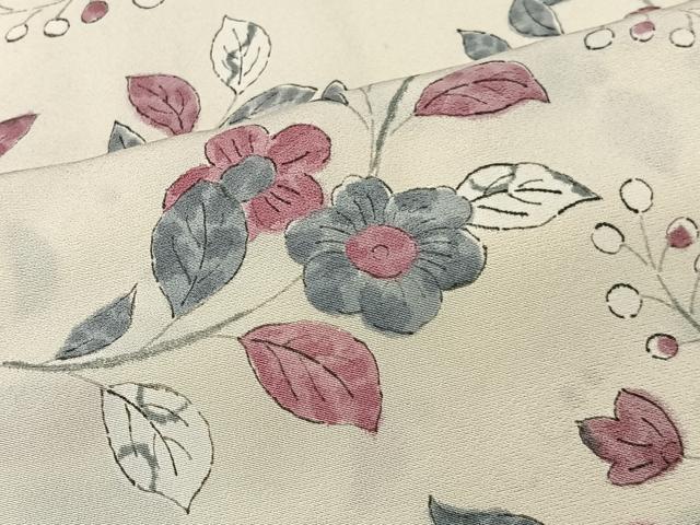 平和屋着物＃羽織　草花文　正絹　逸品　CABI9395ua