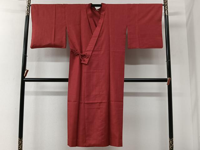 平和屋着物＃道中着　紅海老茶色　ロング丈　洗える着物　CABI9400ua