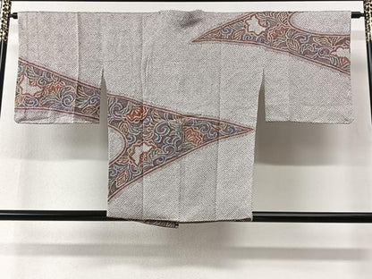 平和屋着物＃道行コート　総絞り　花唐草文　正絹　逸品　CABI9402ua
