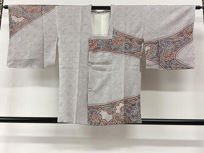 平和屋着物＃道行コート　総絞り　花唐草文　正絹　逸品　CABI9402ua