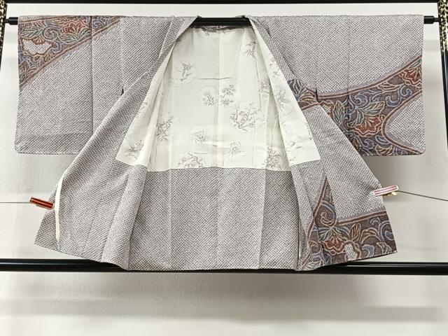 平和屋着物＃道行コート　総絞り　花唐草文　正絹　逸品　CABI9402ua