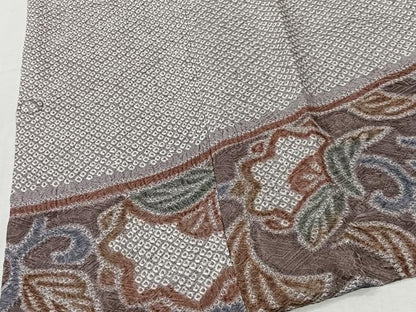 平和屋着物＃道行コート　総絞り　花唐草文　正絹　逸品　CABI9402ua