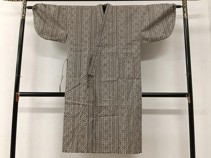 平和屋着物＃道中着　単衣　縞　ロング丈　綿　逸品　CABI9414ua