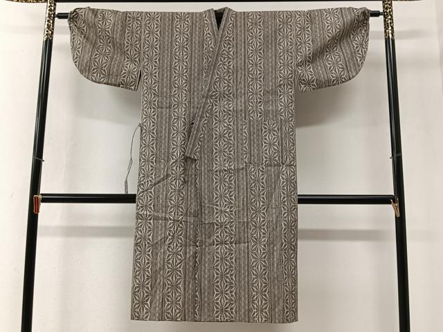 平和屋着物＃道中着　単衣　縞　ロング丈　綿　逸品　CABI9414ua