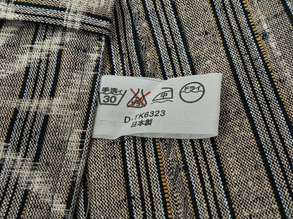 平和屋着物＃道中着　単衣　縞　ロング丈　綿　逸品　CABI9414ua