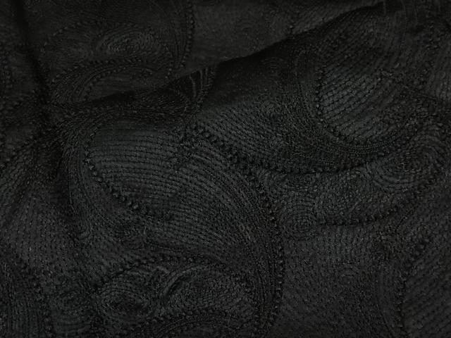 平和屋着物＃道中着　抽象文様　黒地　正絹　逸品　未使用　CABI9417ua