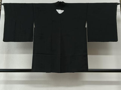 平和屋着物＃羽織　流水地紋　黒地　正絹　逸品　未使用　CABI9420ua