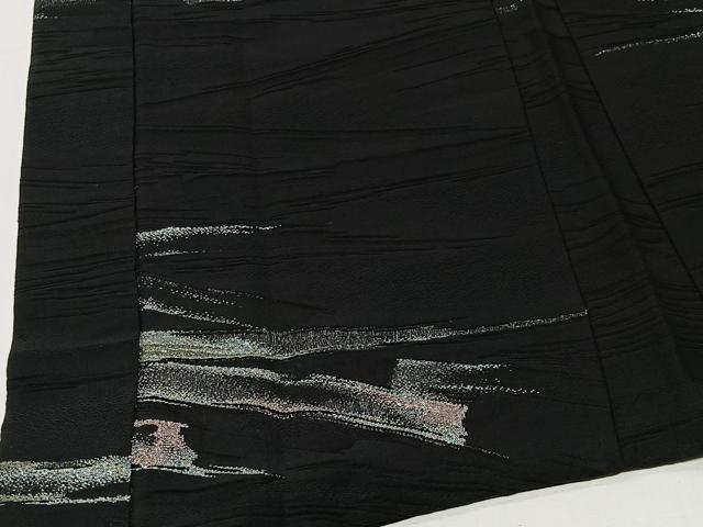 平和屋着物＃羽織　寿光織　霞文　黒地　金銀糸　正絹　逸品　CABI9424ua